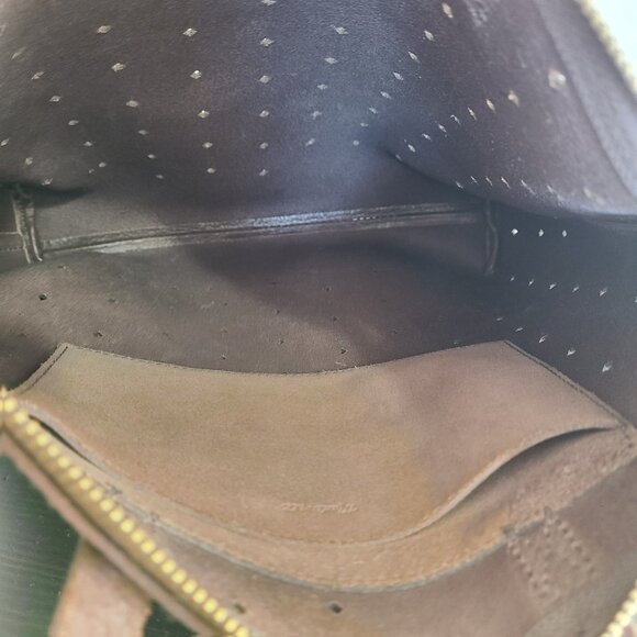 MADEWELL Brown Leather Perforated Double Handle HandBag Crossbody Bag Purse - Picture 7 of 8